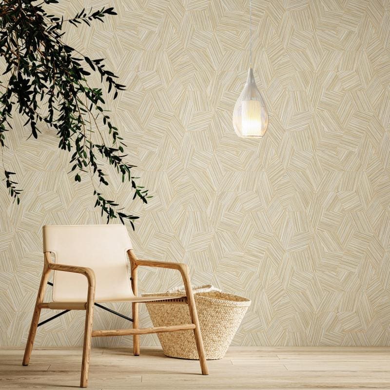 Architectural wallcovering displayed in a contemporary interior