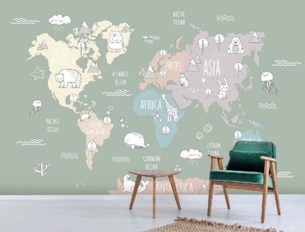 MW-CO13-2.jpg World Map Mural - Kids